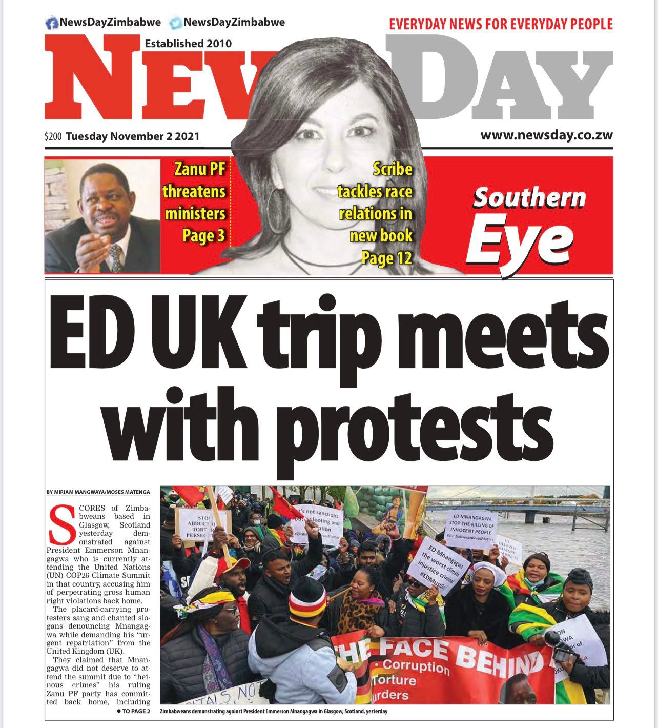 NewsDay reported our Protest at COP26